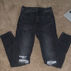 American eagle black ripped jeans
